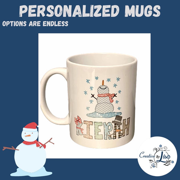 Personalized Snow man mug
